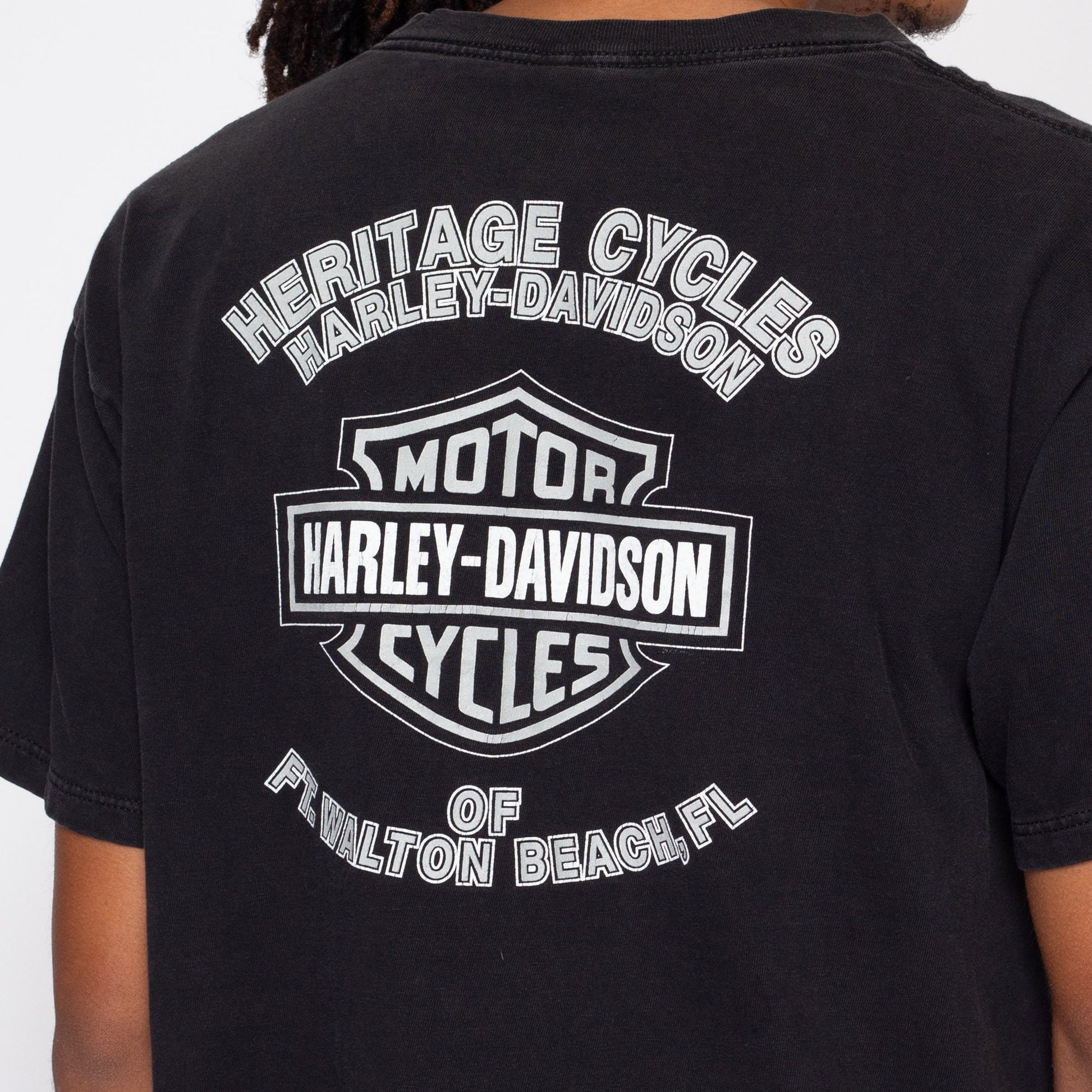 XL Vintage Harley Davidson Eagle T Shirt | Y2K Florida Black Motorcycle Graphic Biker Tee