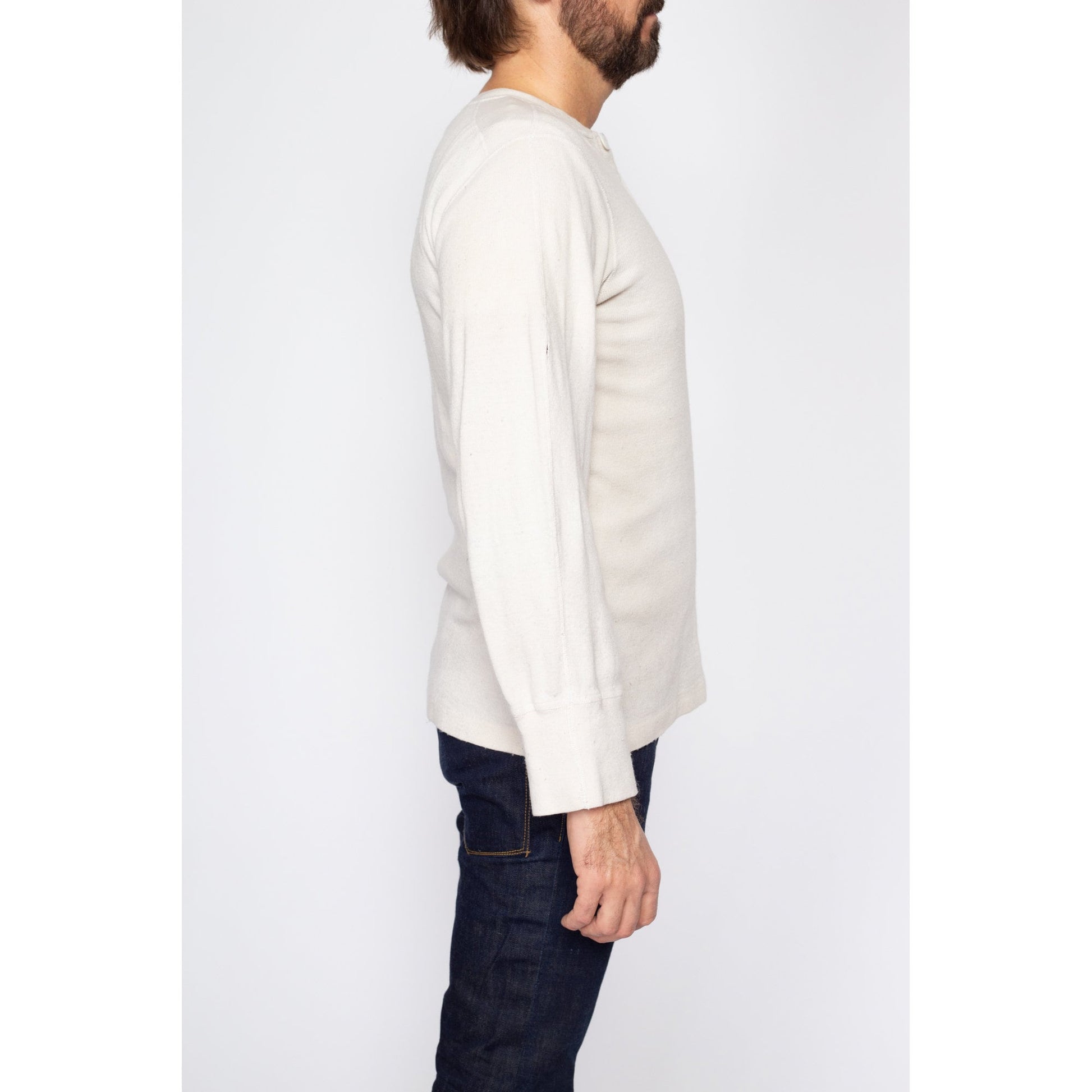 Medium 70s White Cotton Henley Thermal Shirt – Flying Apple Vintage