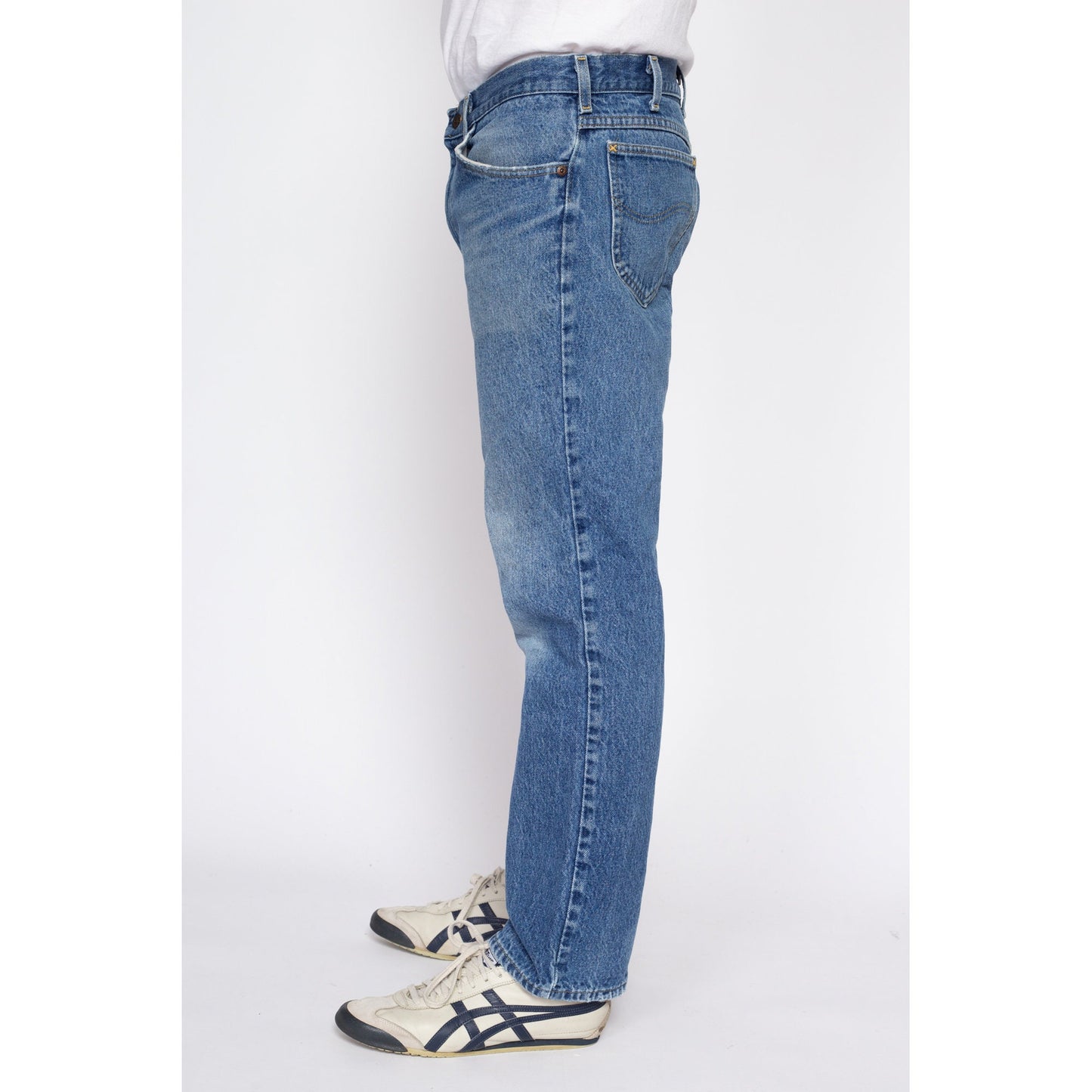 32" Waist 90s Lee Dad Jeans | Vintage Faded Distressed Straight Leg Denim