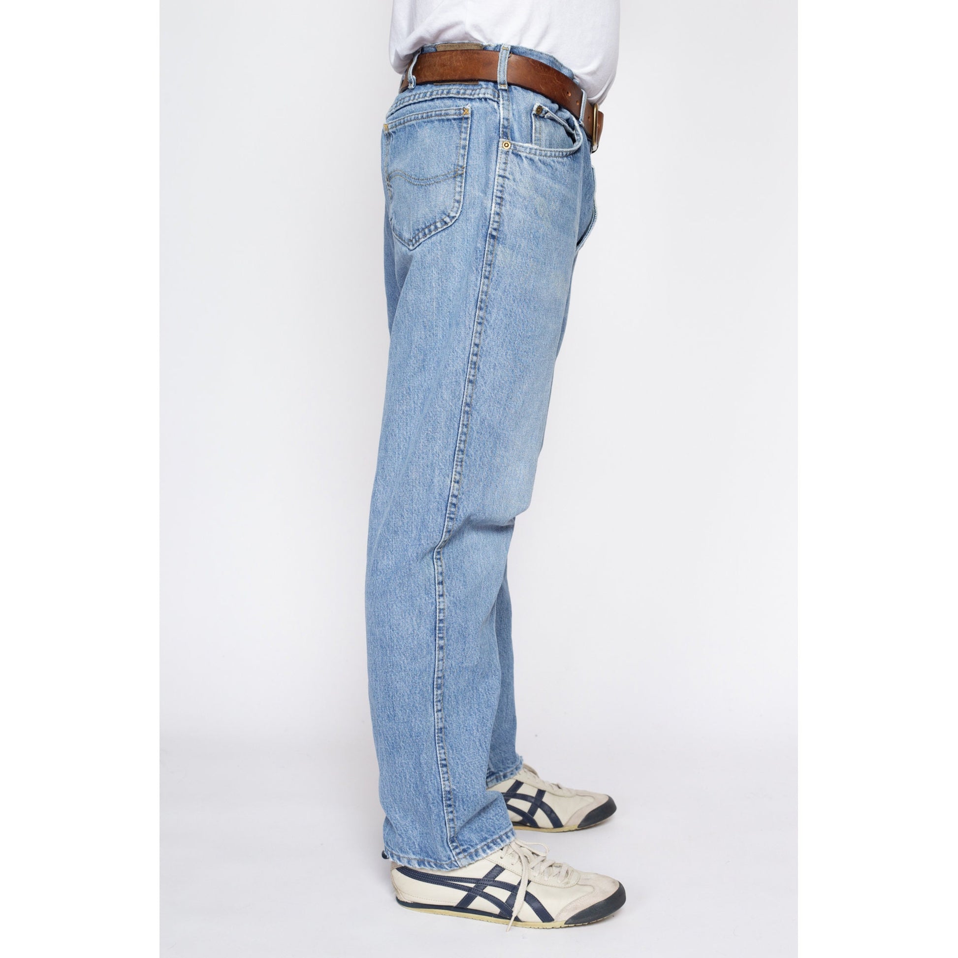 37" Waist 90s Lee Light Wash Dad Jeans | Vintage Made In USA Relaxed Denim Jeans