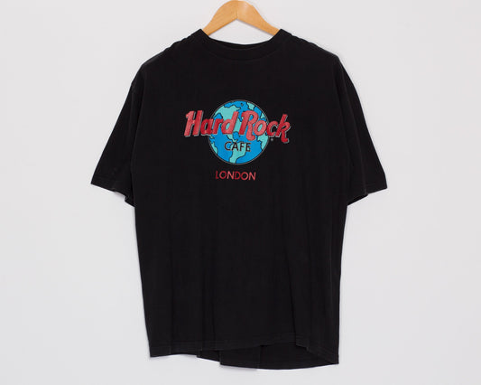 XL 90s Hard Rock Cafe London T Shirt | Vintage Black Graphic Tourist Tee