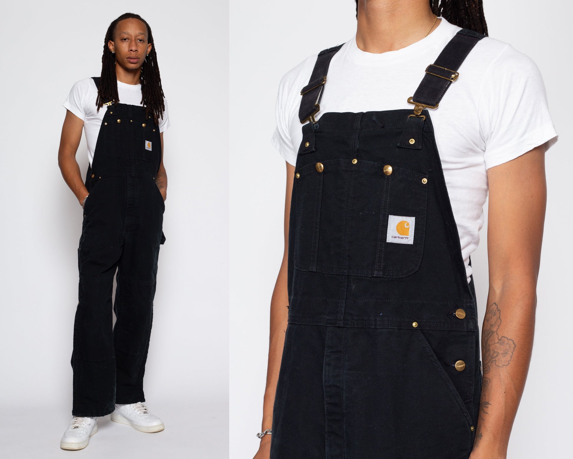 38x30 90s Carhartt Made In USA Black Insulated Overalls – Flying