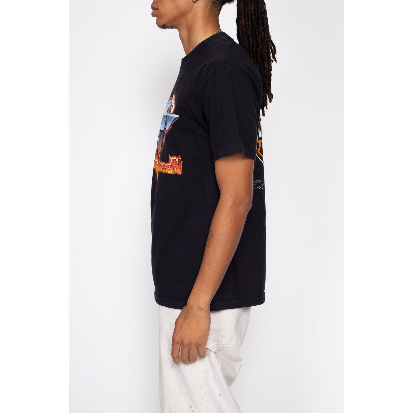 Medium Vintage Harley Davidson Twin Cam T Shirt | Y2K Florida Black Motorcycle Graphic Biker Tee
