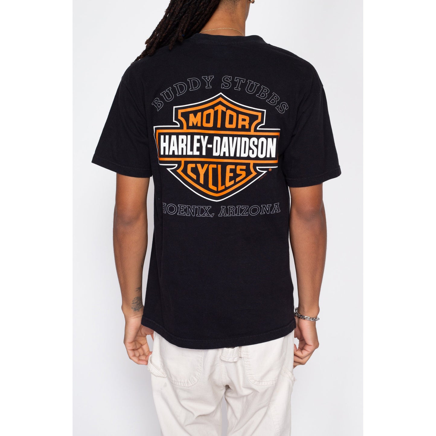 Medium Vintage Harley Davidson Twin Cam T Shirt | Y2K Florida Black Motorcycle Graphic Biker Tee