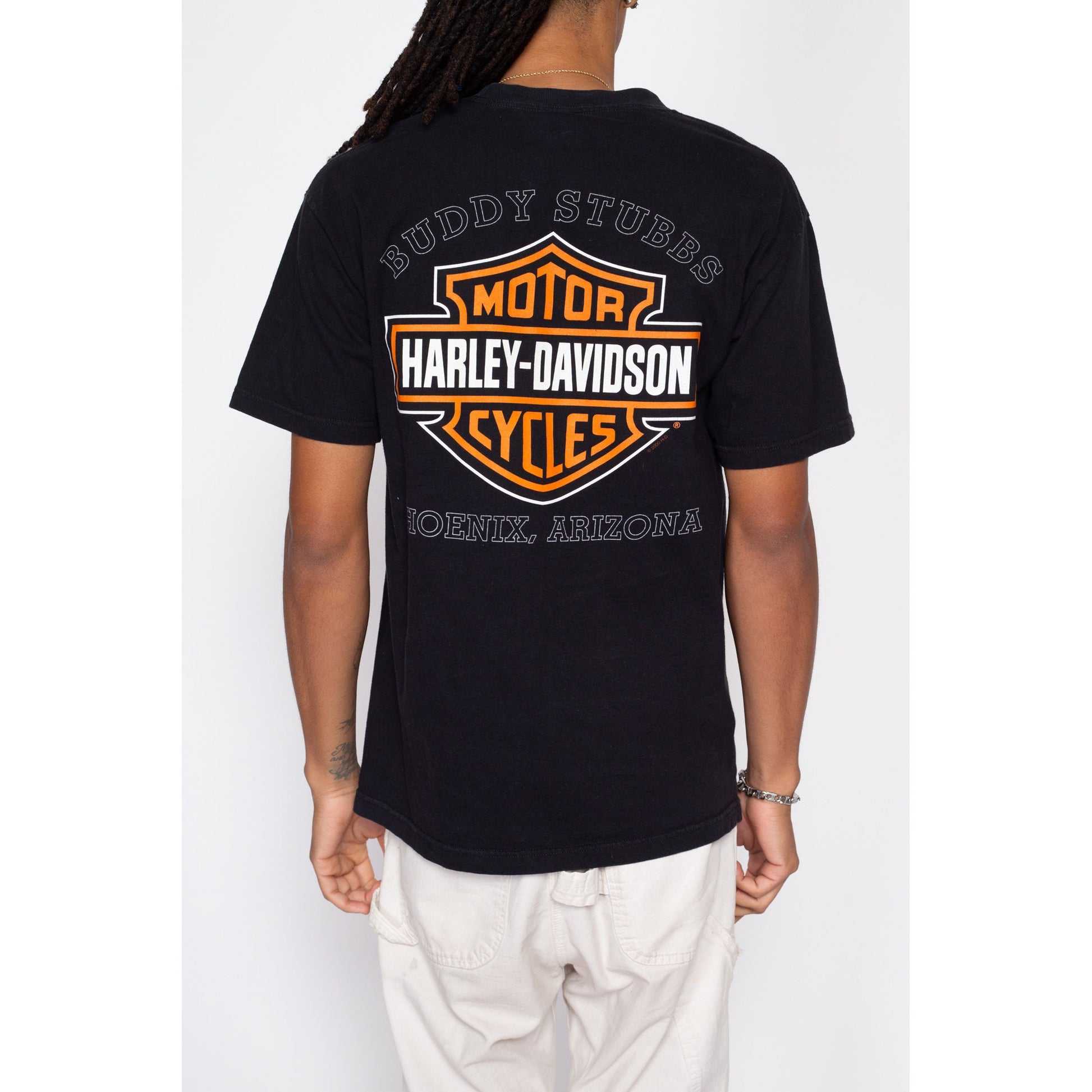 Medium Vintage Harley Davidson Twin Cam T Shirt | Y2K Florida Black Motorcycle Graphic Biker Tee