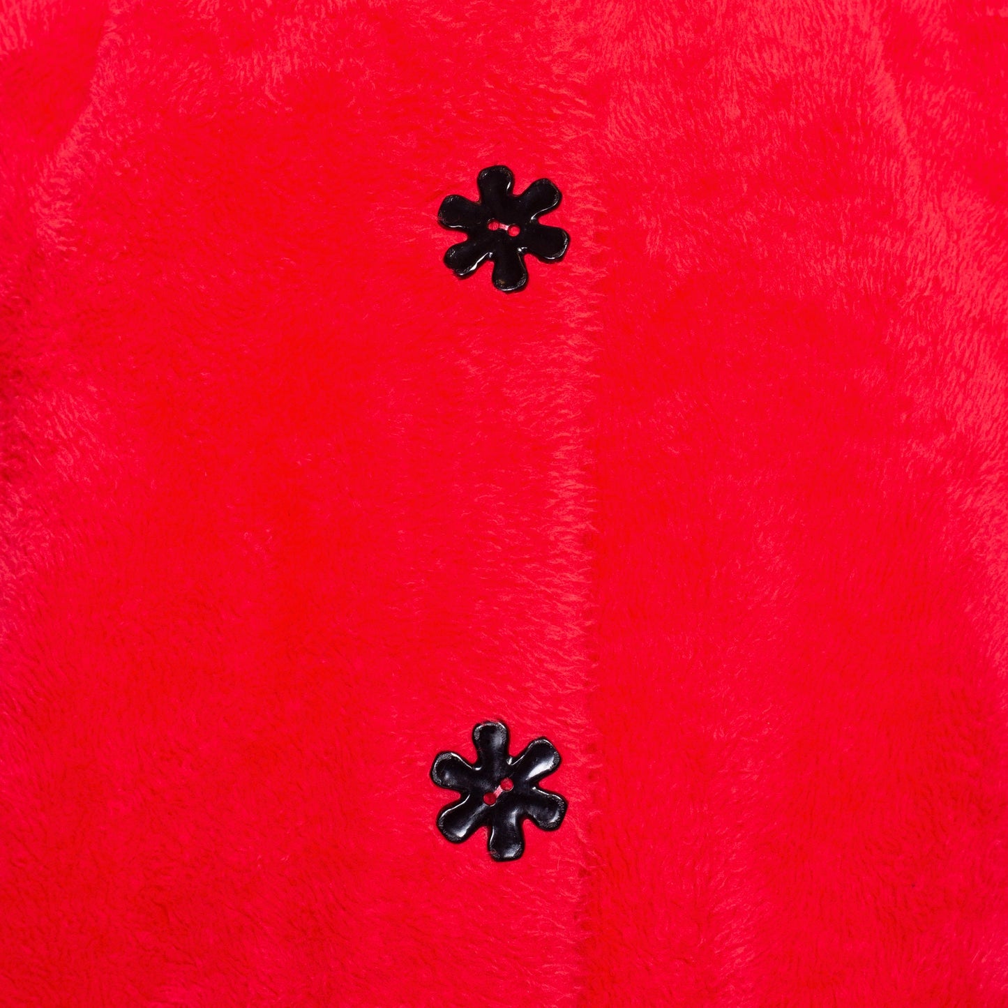 Small 60s Pink Plush Flower Button Robe | Retro Vintage Midi Swing Lounge Jacket