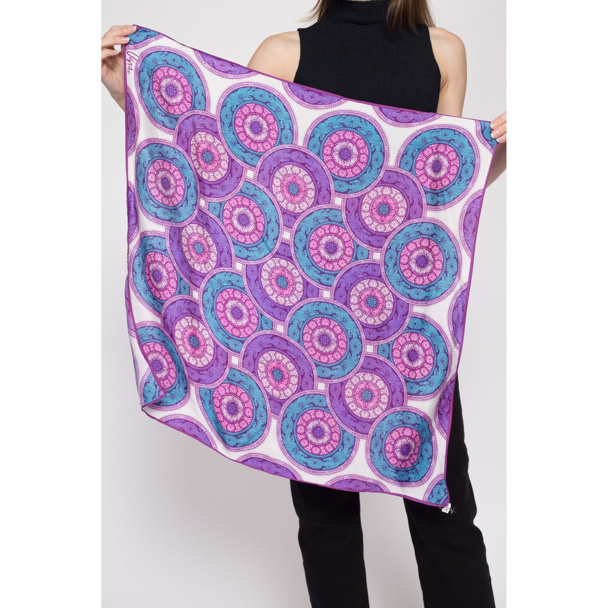 70s Vera Neumann Floral Square Scarf