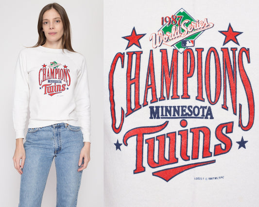 XS 80s Minnesota Twins World Series Sweatshirt | Vintage 1987 MLB Baseball Raglan Crewneck Pullover