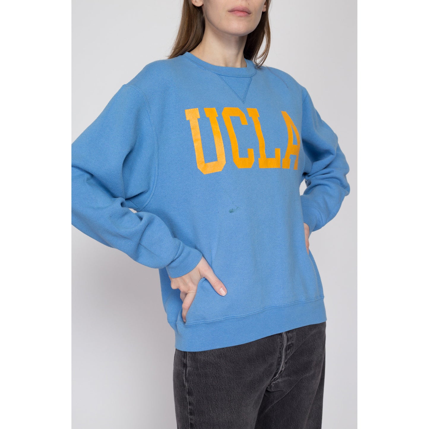 Large 90s UCLA Blue V Stitch Sweatshirt | Vintage University Of California Los Angeles Graphic Collegiate Crewneck