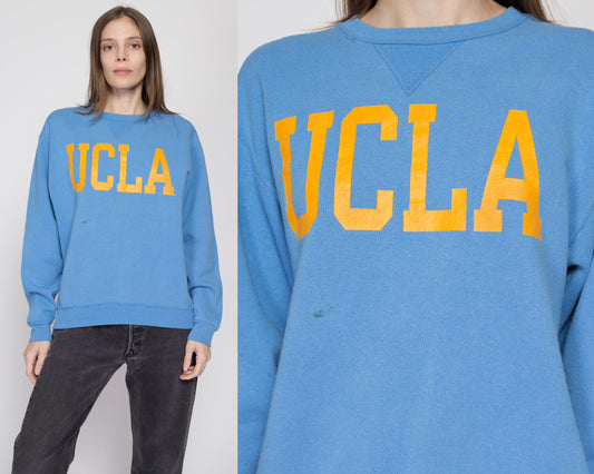 Large 90s UCLA Blue V Stitch Sweatshirt | Vintage University Of California Los Angeles Graphic Collegiate Crewneck
