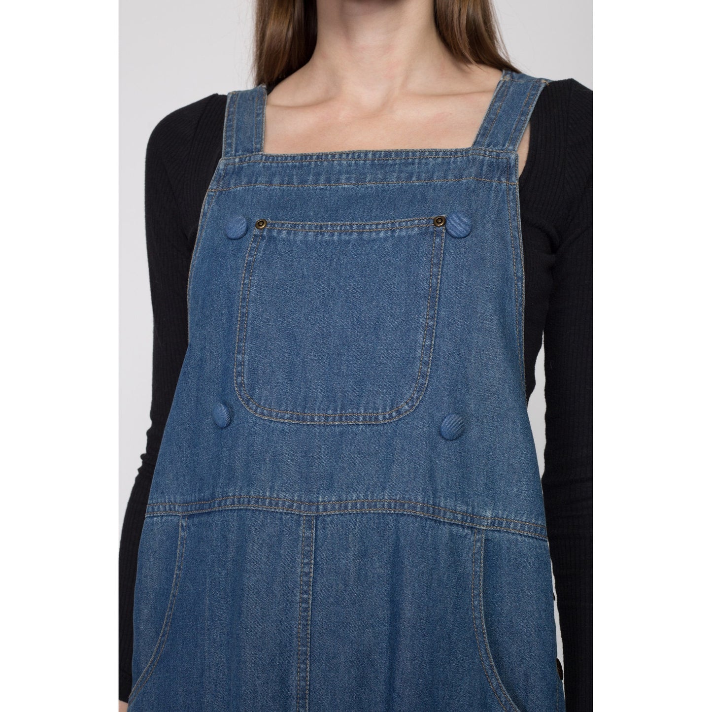 Small 90s Denim Holiday Pinafore Dress | Vintage Gingerbread Man Reversible Novelty Sleeveless Jean Midi Overall Dress
