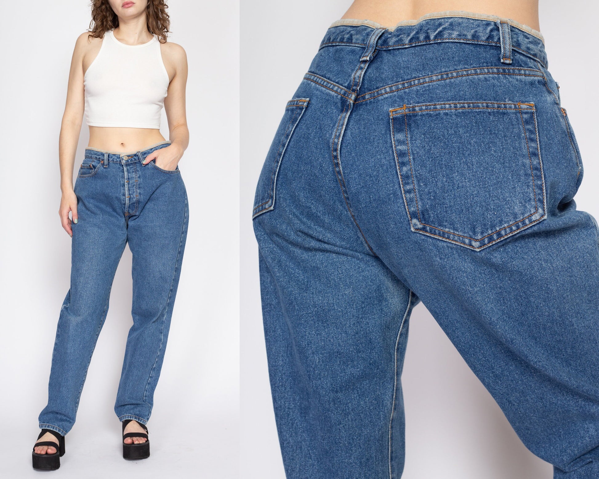 Large 90s Calvin Klein High Waisted Mom Jeans 31 – Flying Apple