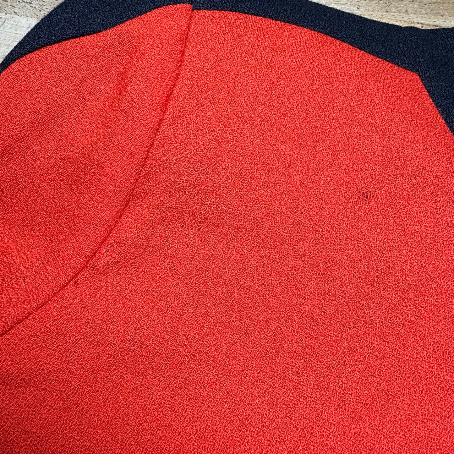 Medium 80s Hot Pink & Orange Color Block Wool Dress | Vintage Long Sleeve Button Up Midi Sweater Dress