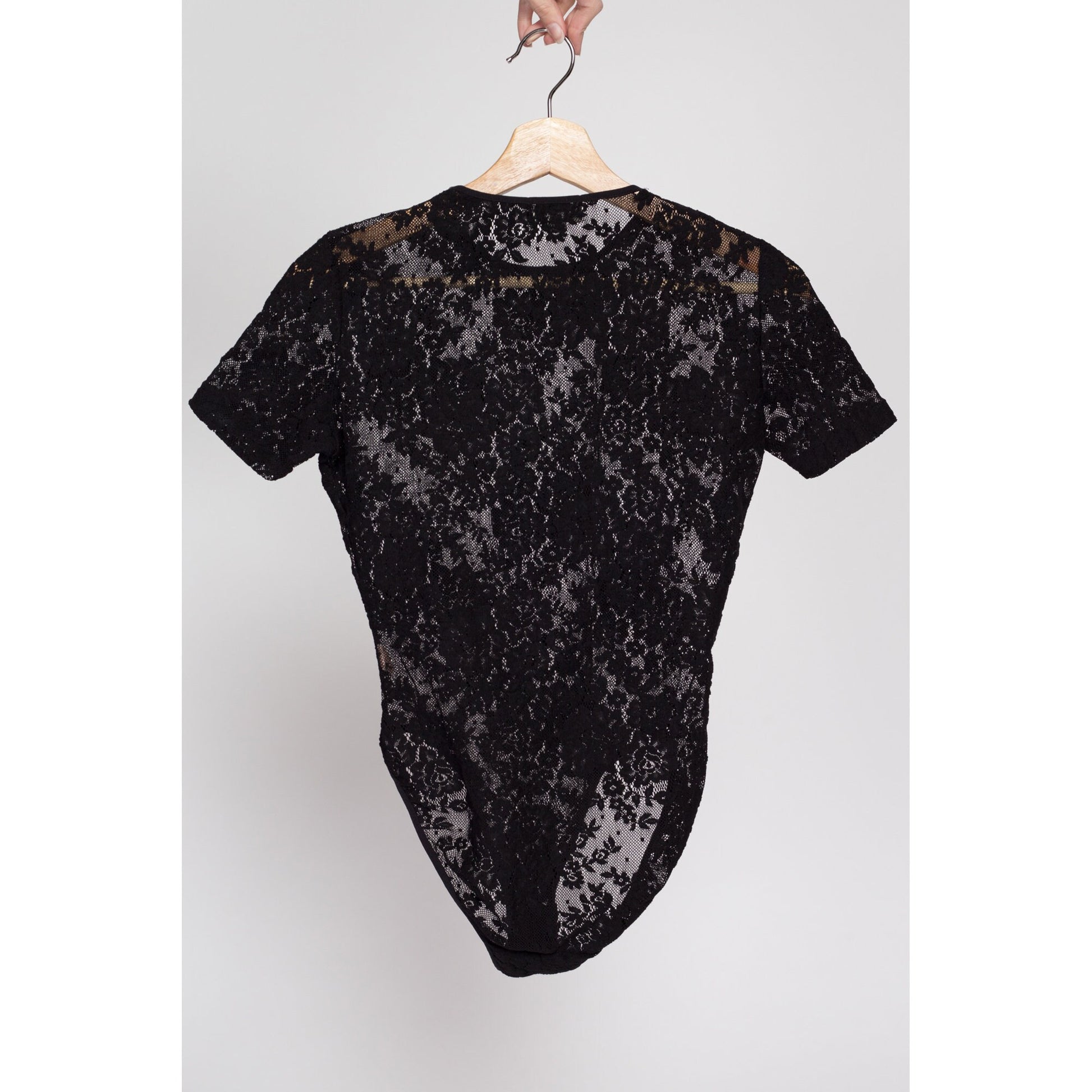 Small 90s Black Lace Bodysuit Top – Flying Apple Vintage