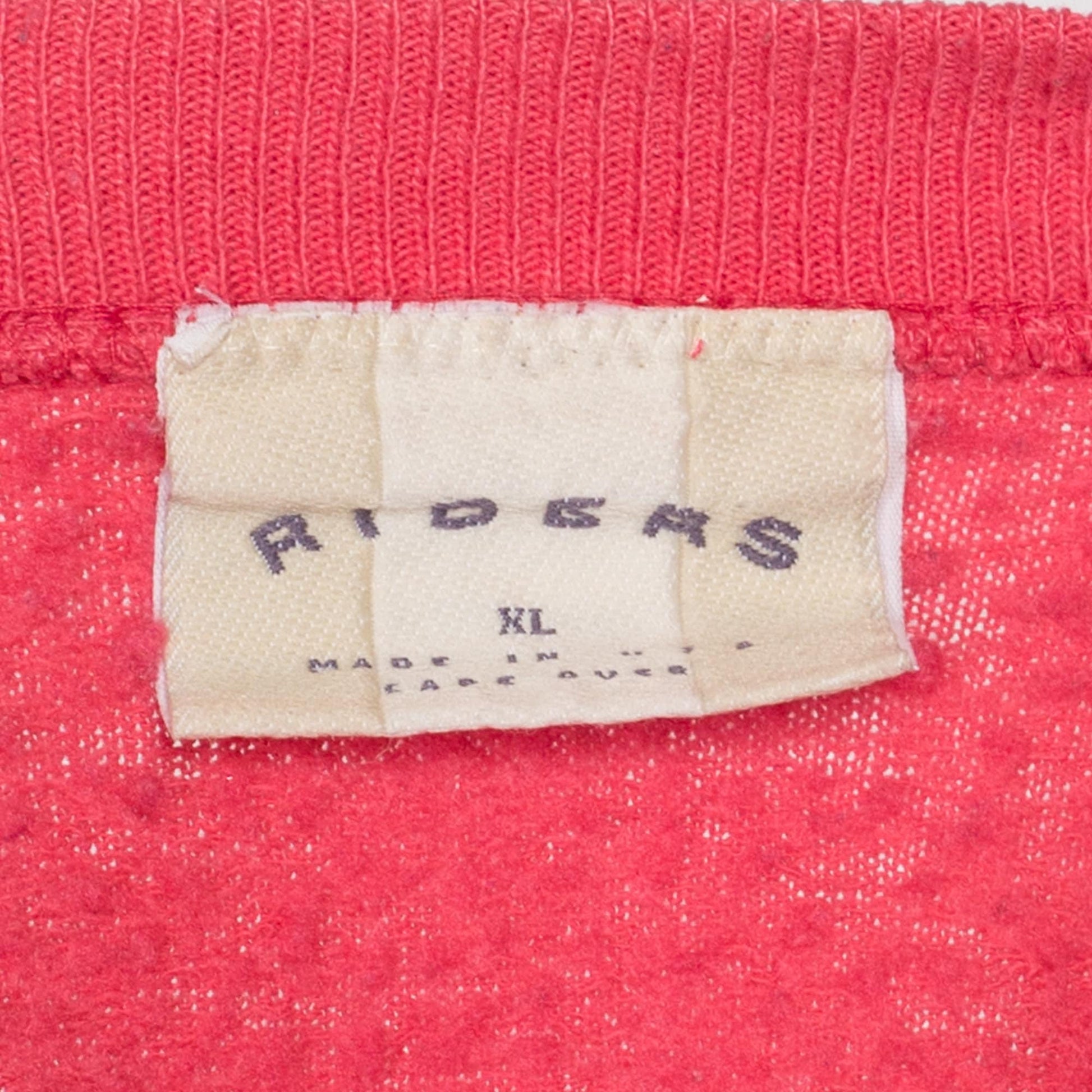 XL 90s Quilted Snowflake Graphic Sweatshirt | Vintage Salmon Pink Patchwork Raglan Sleeve Pullover