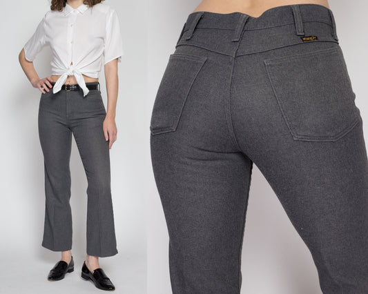 29x28 70s Wrangler Grey Bootcut Trousers Unisex | Vintage Polyester Western Rockabilly Pants