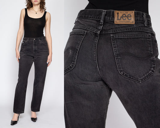 31" Waist 90s Lee Faded Black Unisex Jeans | Vintage Made In USA Cotton Denim Tapered Leg Boyfriend Jeans
