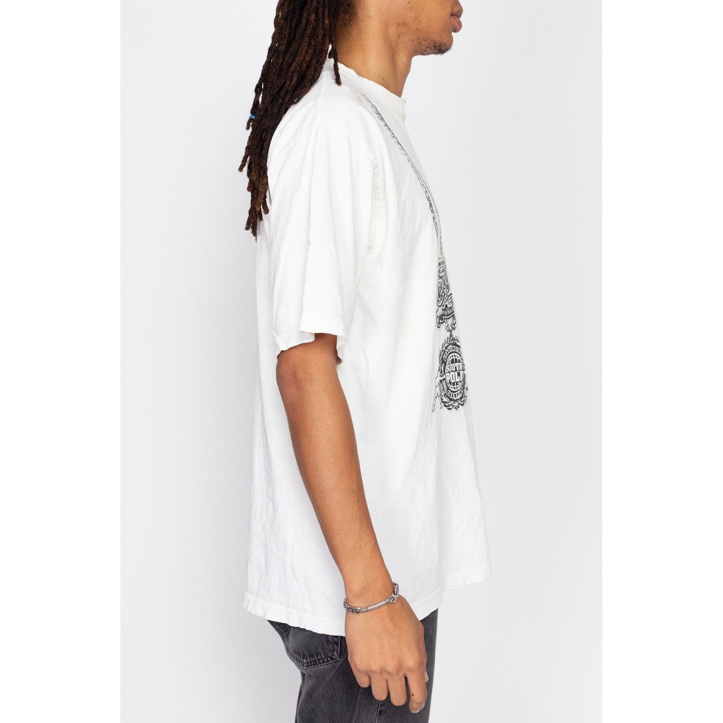 Medium Y2K Southpole Bling T Shirt | Vintage Streetwear Hip Hop Distressed Oversize Graphic Tee