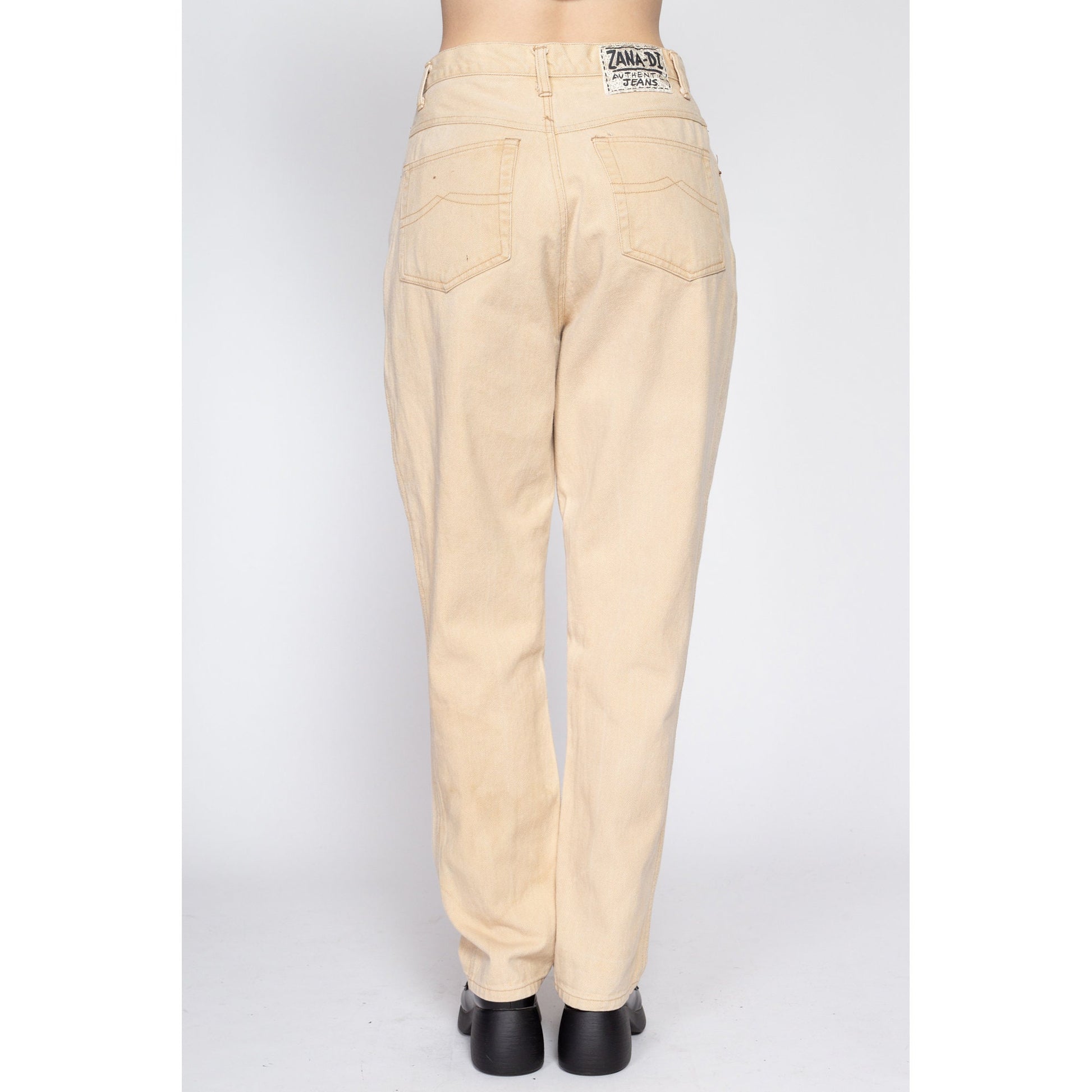 80s Butter Yellow High Waisted Trousers - Medium, 27.5 – Flying Apple  Vintage