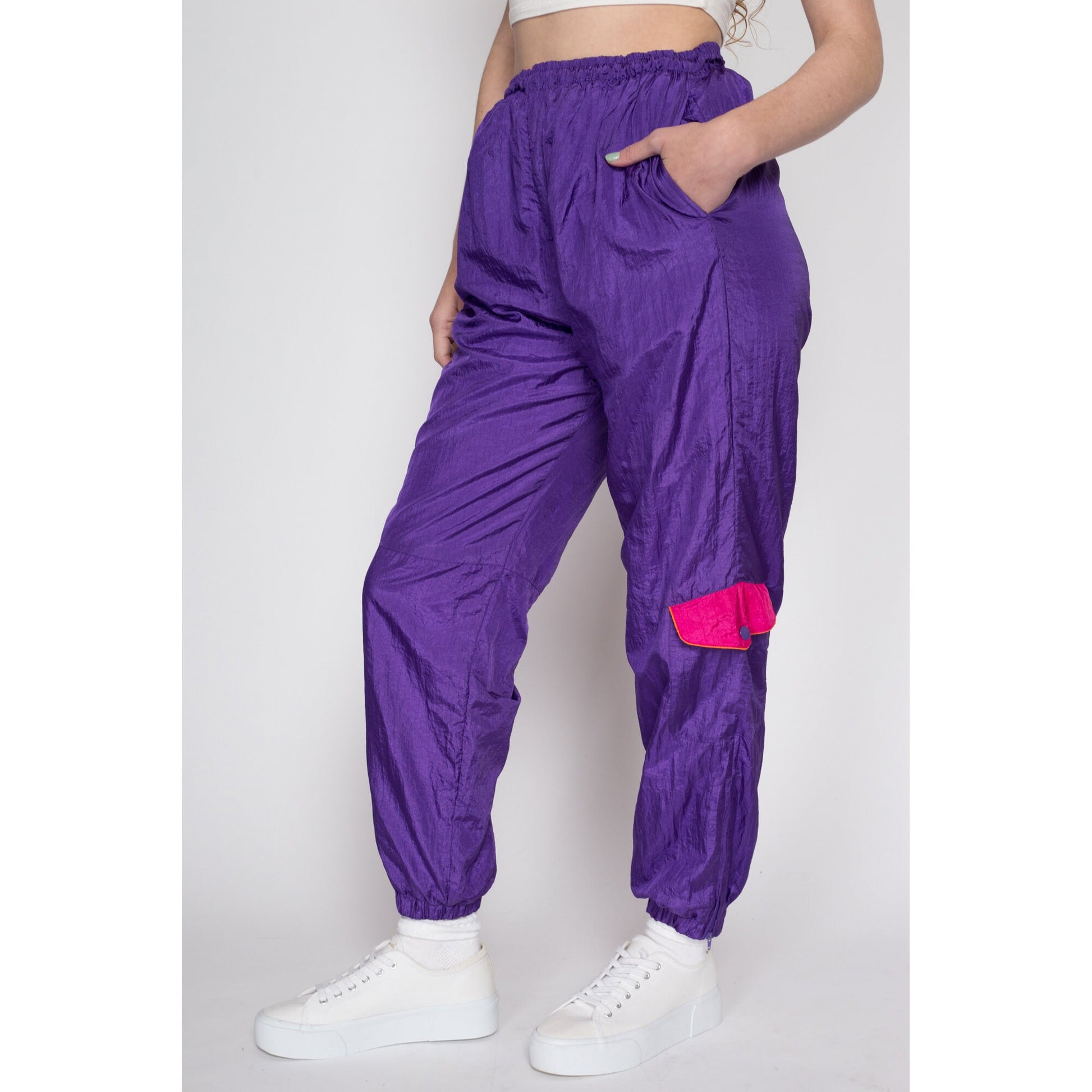 Medium 80s Purple Jogger Track Pants – Flying Apple Vintage