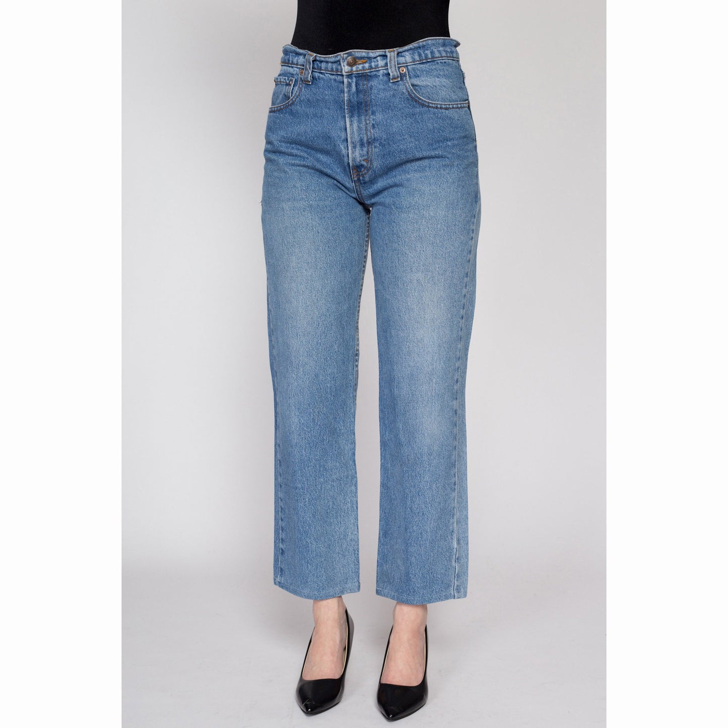 Medium 90s Jordache Straight Leg Ankle Jeans | Vintage Mid Rise Medium Wash Denim Mom Jeans