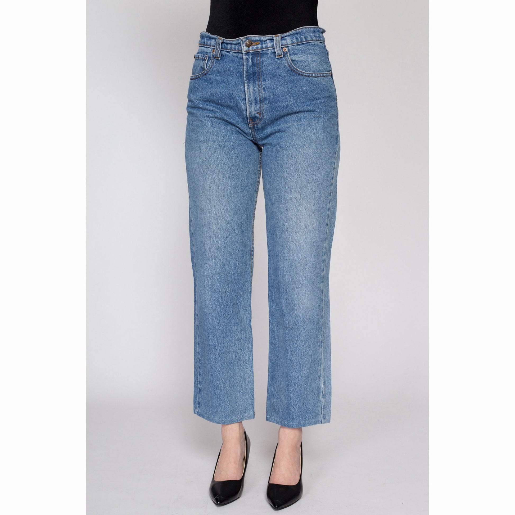 Medium 90s Jordache Straight Leg Ankle Jeans | Vintage Mid Rise Medium Wash Denim Mom Jeans