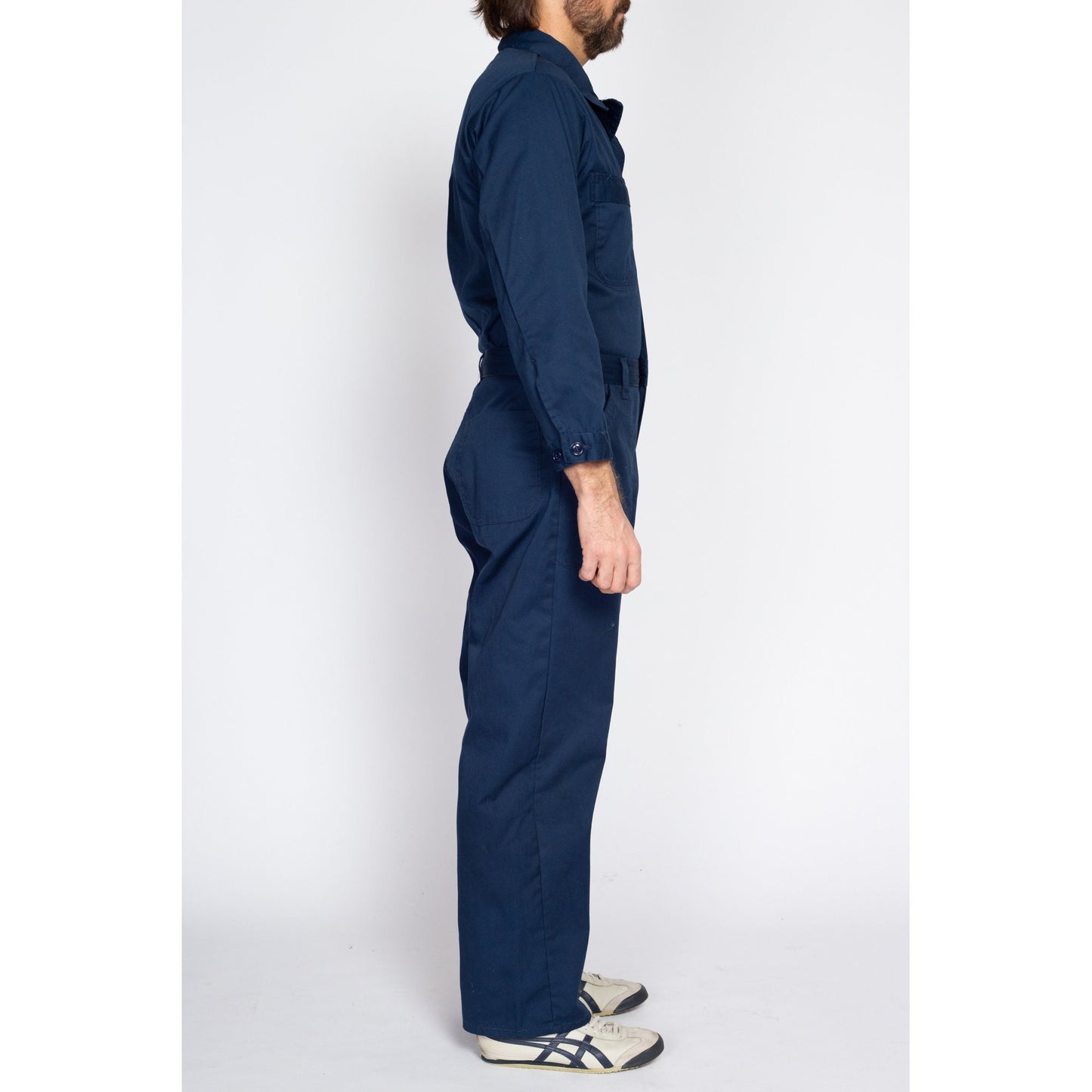 40R Vintage Navy Blue Workwear Coveralls Medium | 90s Y2K Men's Mechanics Boiler Suit Uniform Jumpsuit