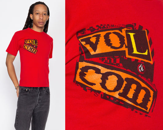 XS Vintage Volcom Skater T Shirt | 90s Y2K Red Streetwear Brand Logo Graphic Tee
