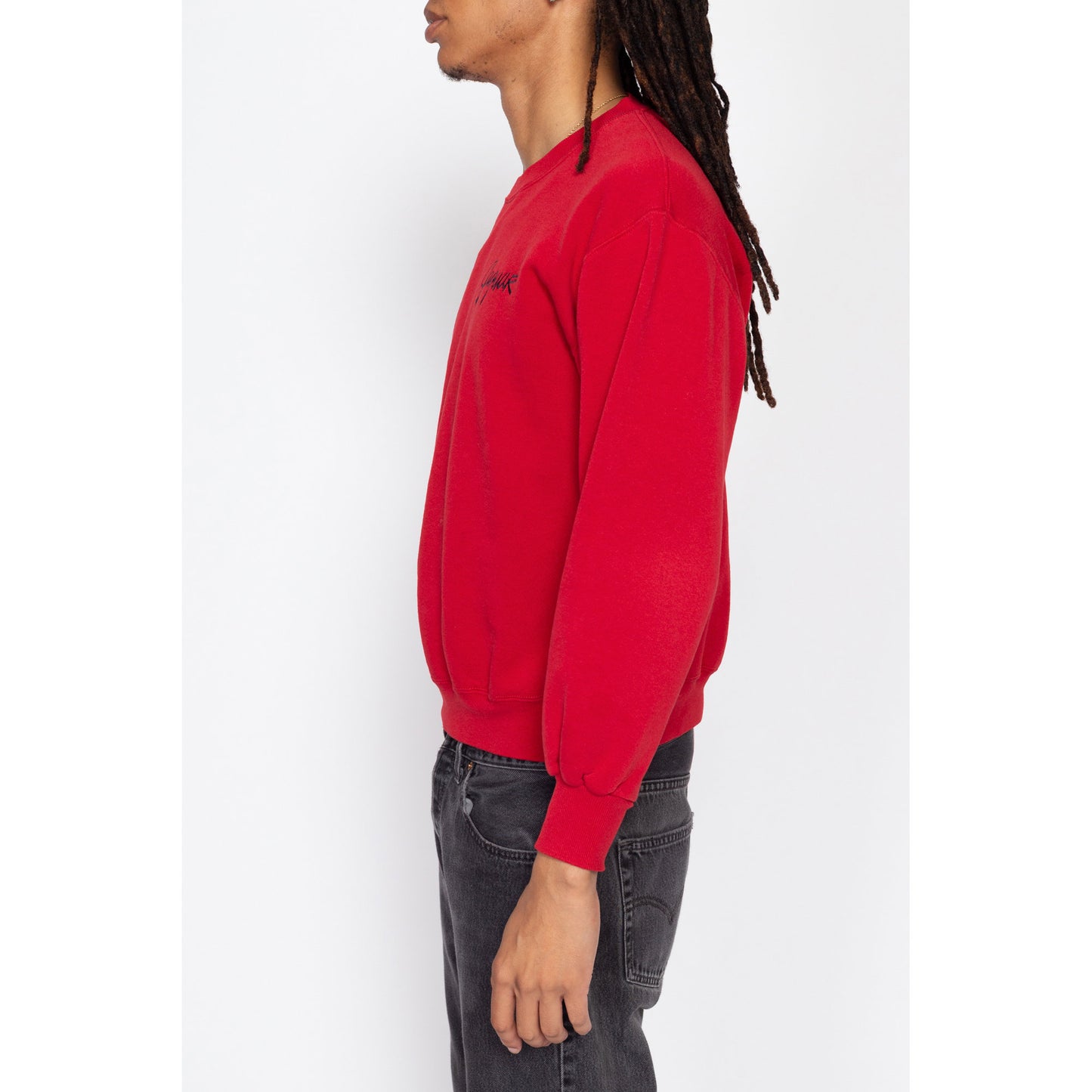 Medium 90s Jaguar Red Sweatshirt | Vintage Car Brand Graphic Pullover
