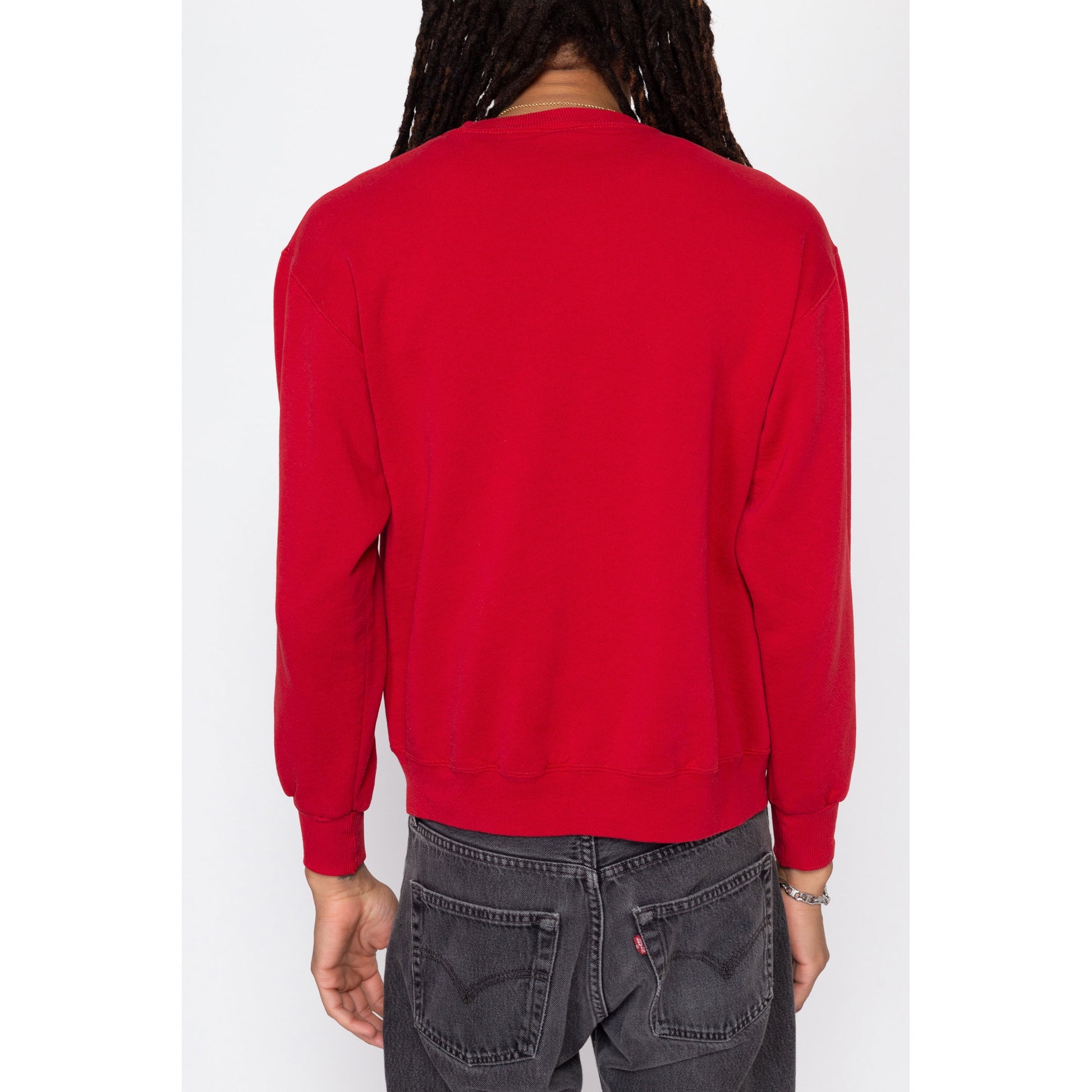 Medium 90s Jaguar Red Sweatshirt | Vintage Car Brand Graphic Pullover