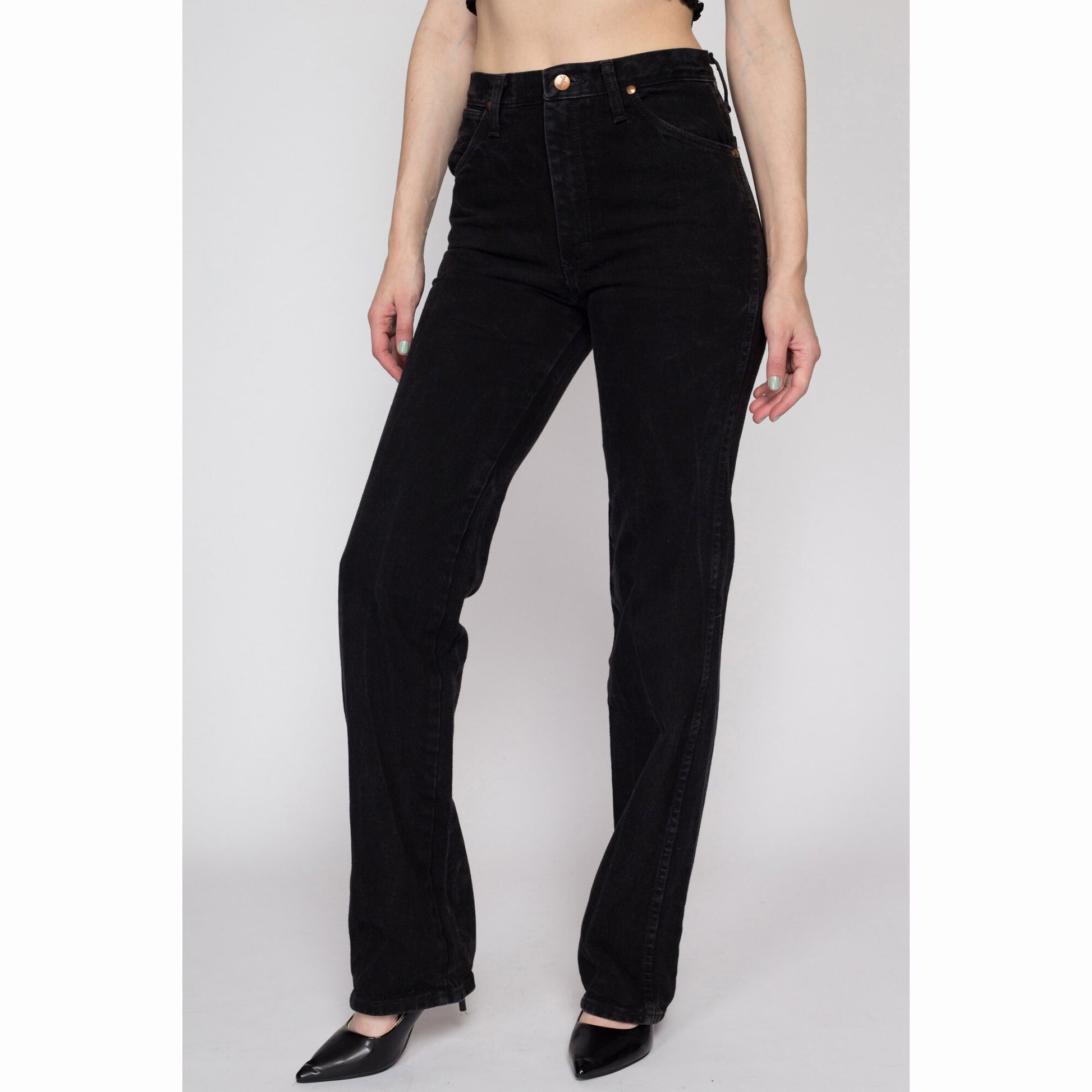 90s Black High Waisted Jeans - Medium, 29 – Flying Apple Vintage
