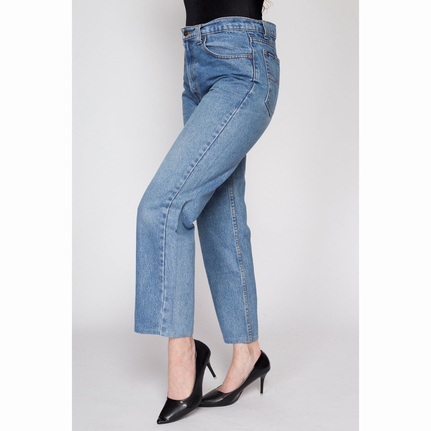 Medium 90s Jordache Straight Leg Ankle Jeans | Vintage Mid Rise Medium Wash Denim Mom Jeans