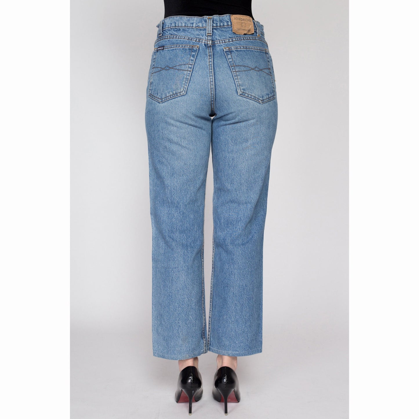 Medium 90s Jordache Straight Leg Ankle Jeans | Vintage Mid Rise Medium Wash Denim Mom Jeans