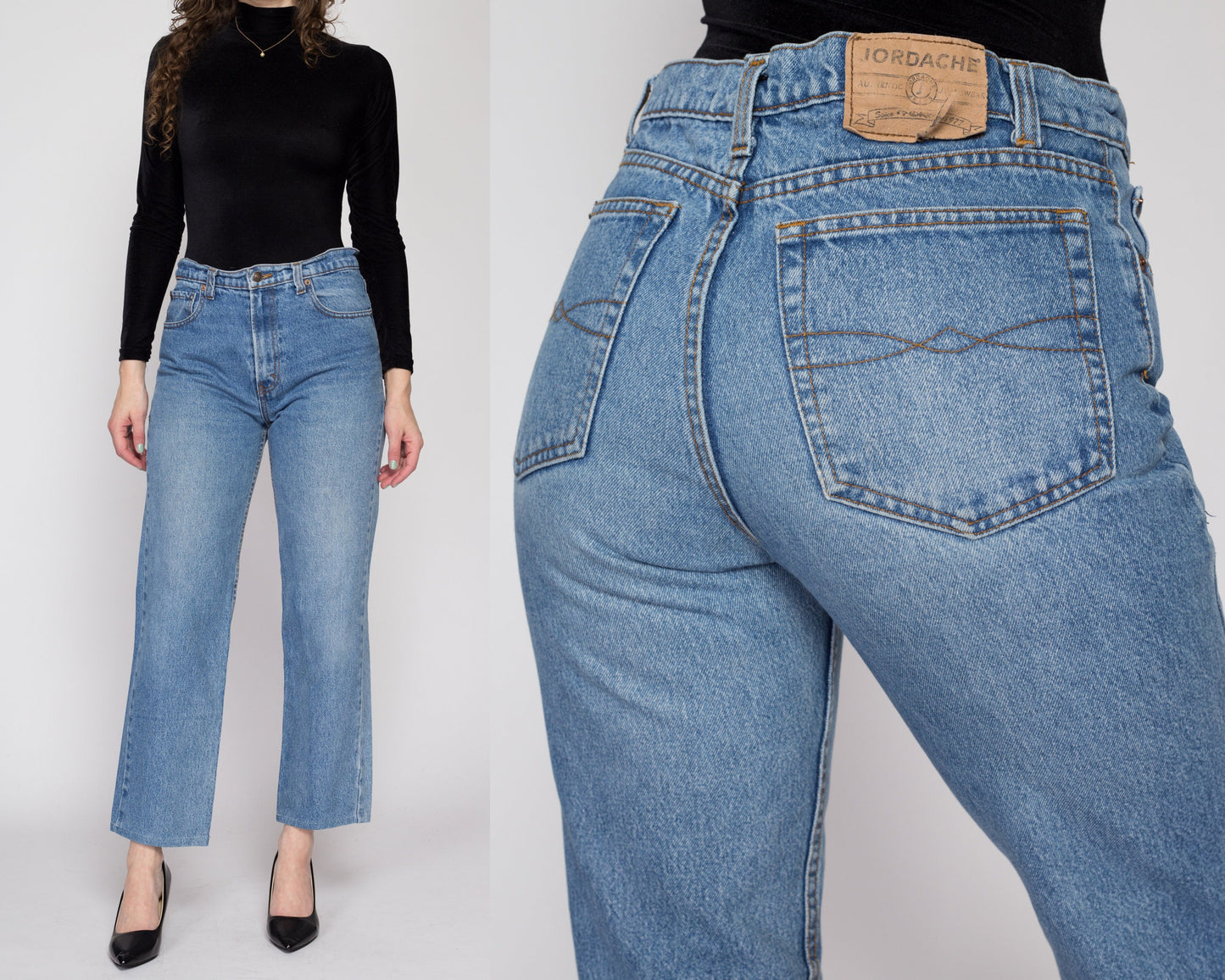 Medium 90s Jordache Straight Leg Ankle Jeans | Vintage Mid Rise Medium Wash Denim Mom Jeans