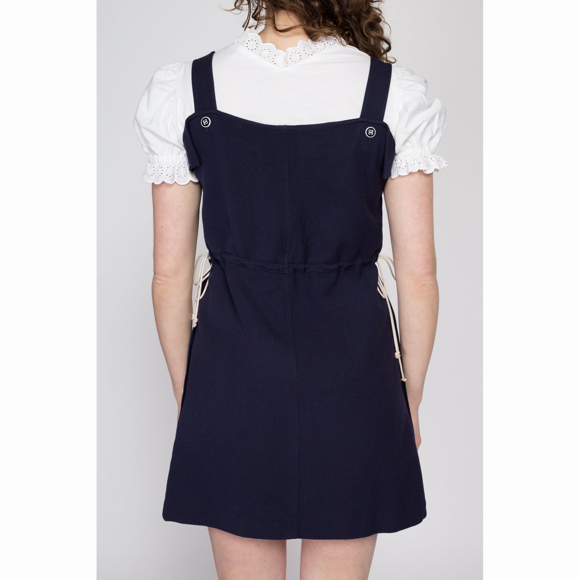 70s Courrges Navy Blue Mini Jumper Dress - Medium 70s Courrges Navy Blue Mini Jumper Dress - Medium