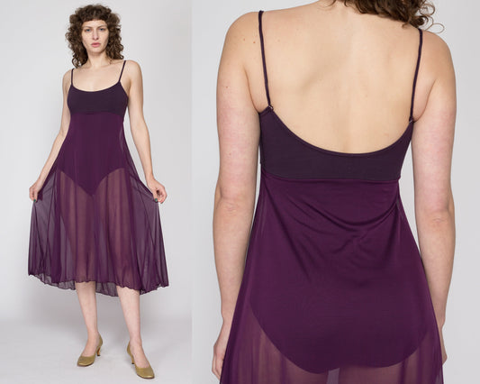 XS-Sm 80s 90s Capezio Purple Leotard Dance Costume | Vintage Chiffon Skirt Dancewear Bodysuit Dress