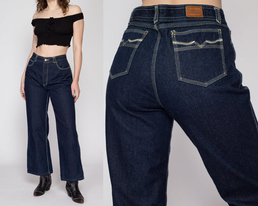 33x28 80s Dark Wash Bootcut Jeans Unisex | Vintage Mid Rise Denim Pants