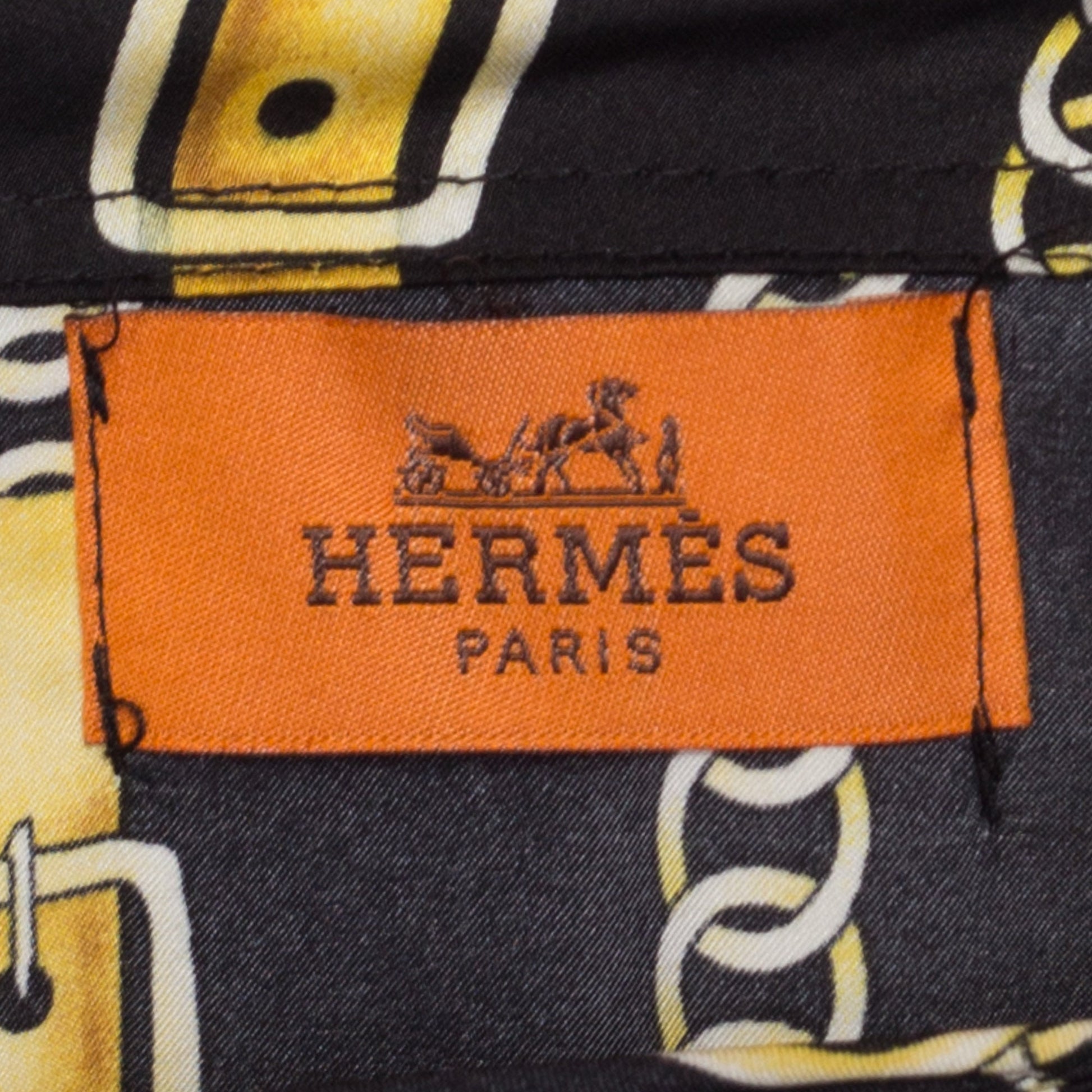 XL 80s Hermès Silk Baroque Equestrian Print Blouse | Vintage French Designer Long Sleeve Secretary Top