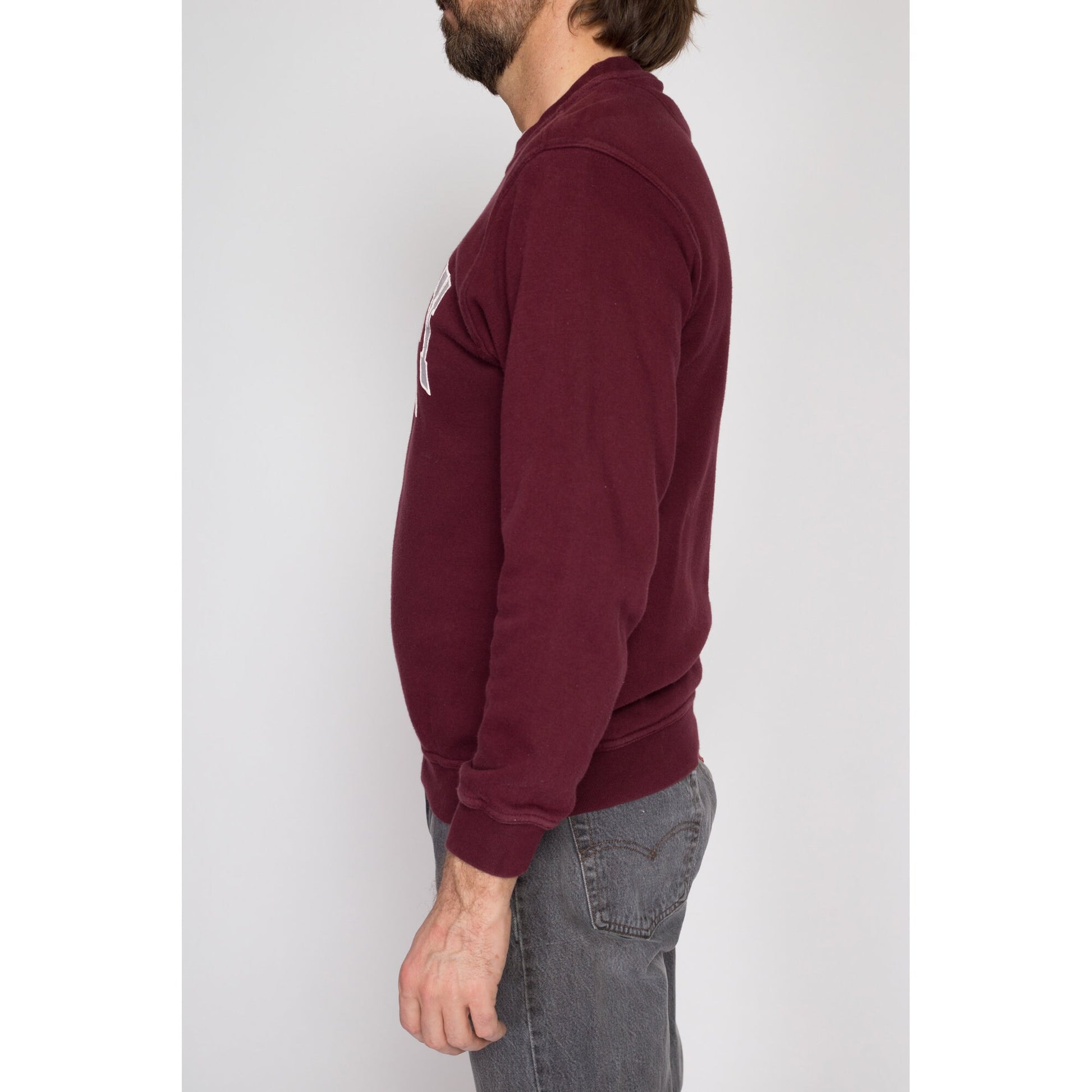 Medium 90s University Of London Sweatshirt | Vintage Maroon Collegiate Graphic Crewneck Pullover