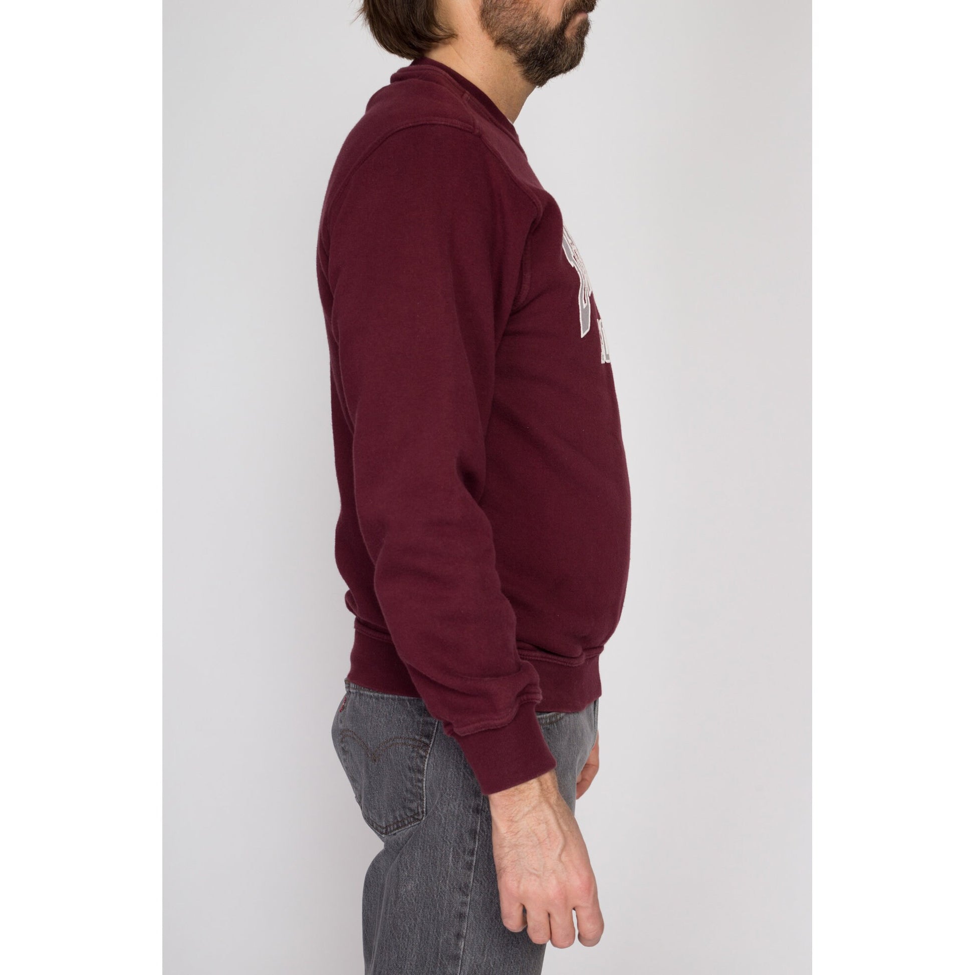 Medium 90s University Of London Sweatshirt | Vintage Maroon Collegiate Graphic Crewneck Pullover