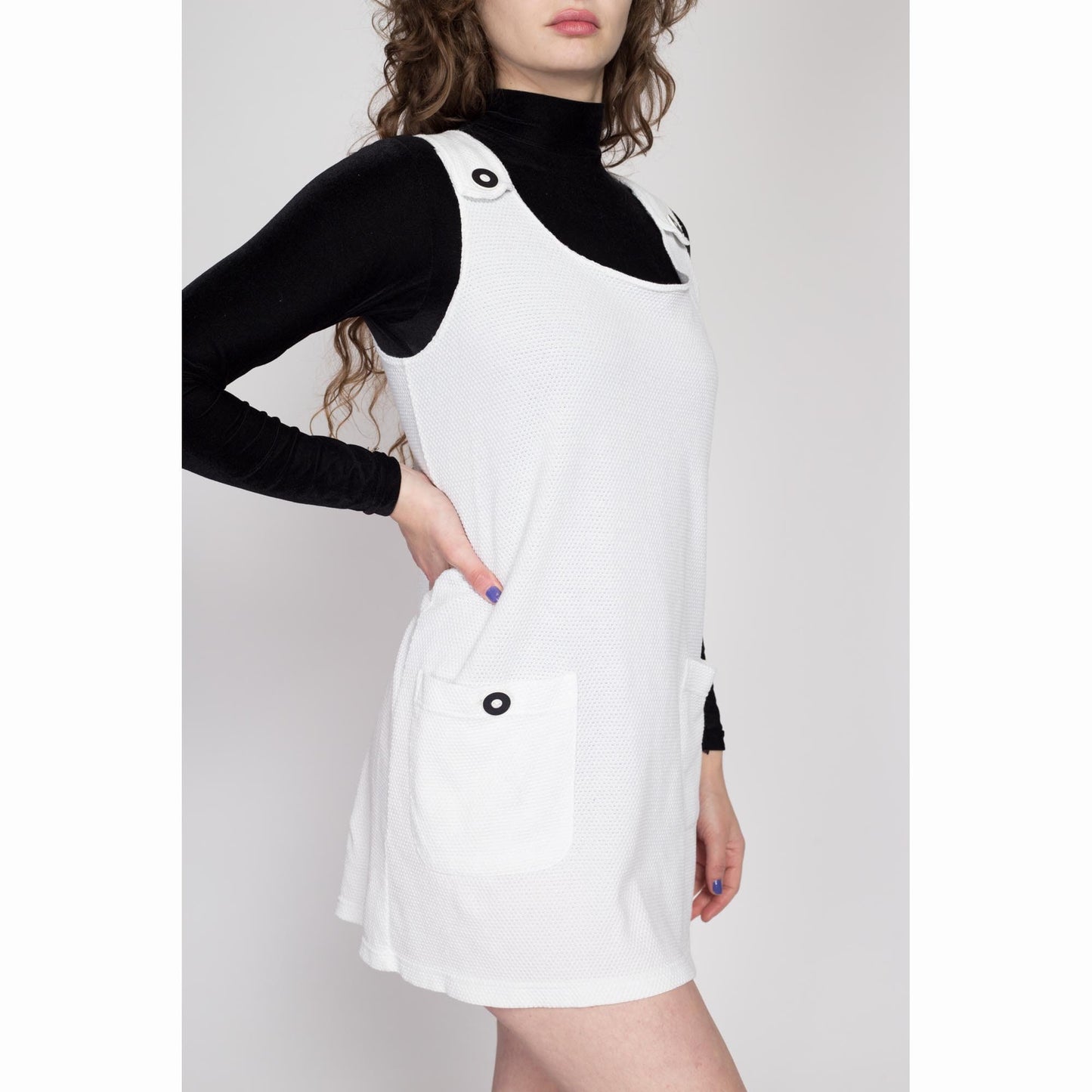 Medium 90s White Mesh Mini Pinafore Dress – Flying Apple Vintage
