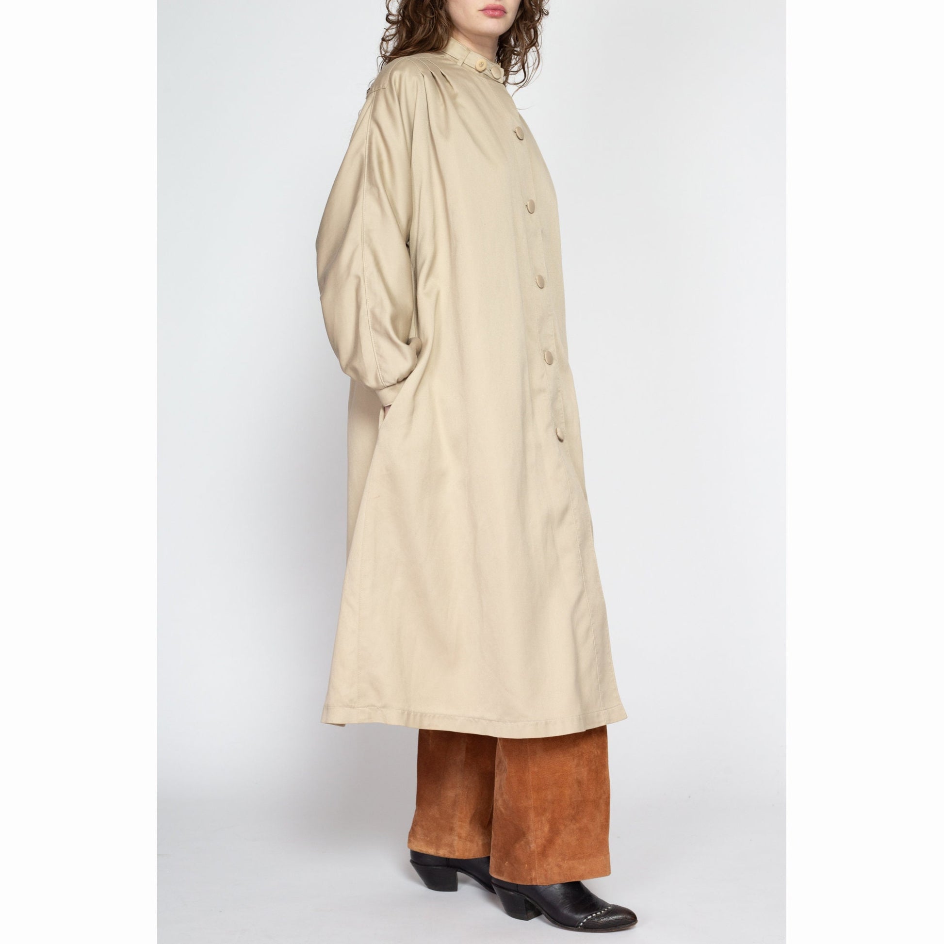 tent coat 80s Misty Harbor Khaki Tent Trench Coat