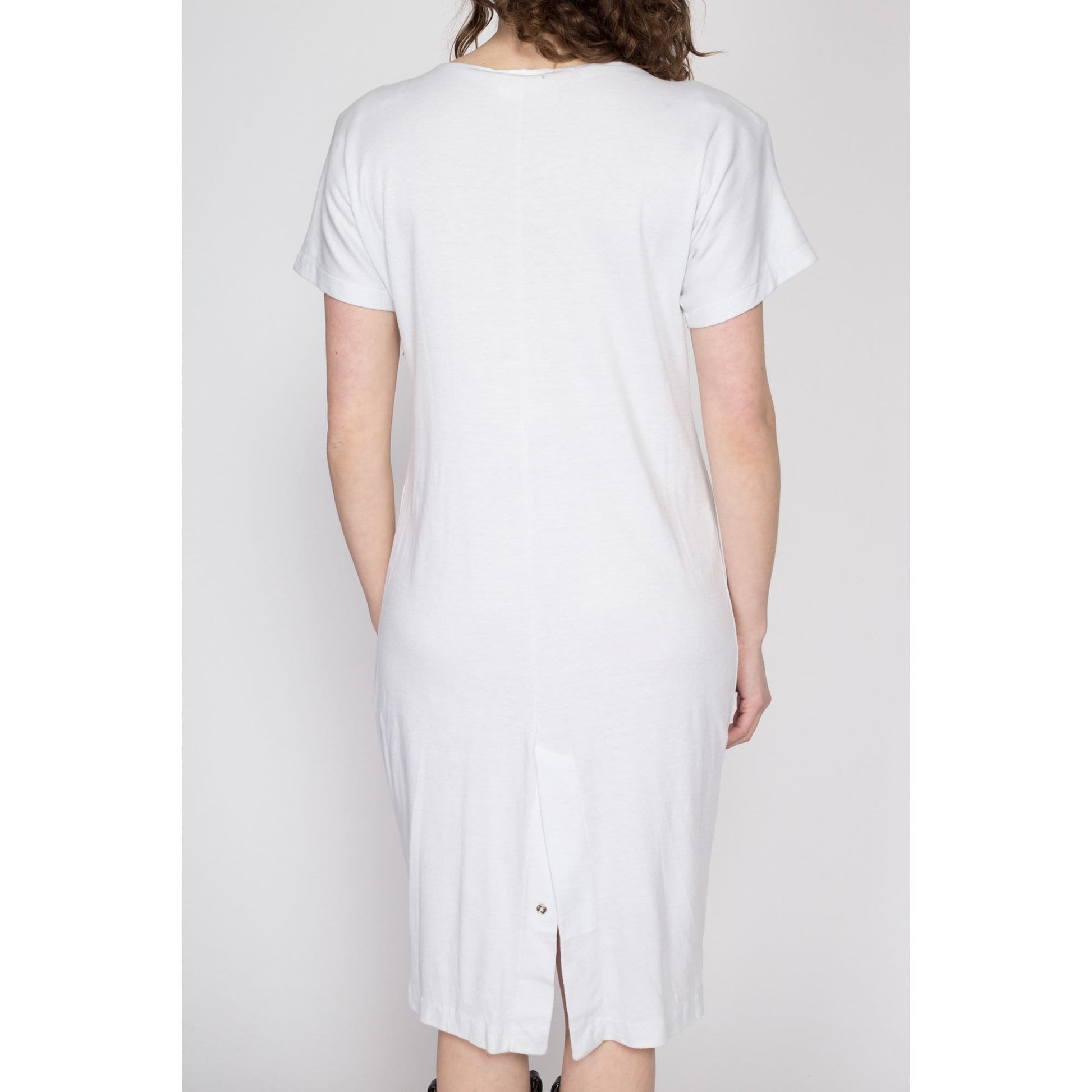 80s White Western Concho T-Shirt Dress - Medium Flying Apple Vintage 80s White Western Concho T-Shirt Dress - Medium Flying Apple Vintage