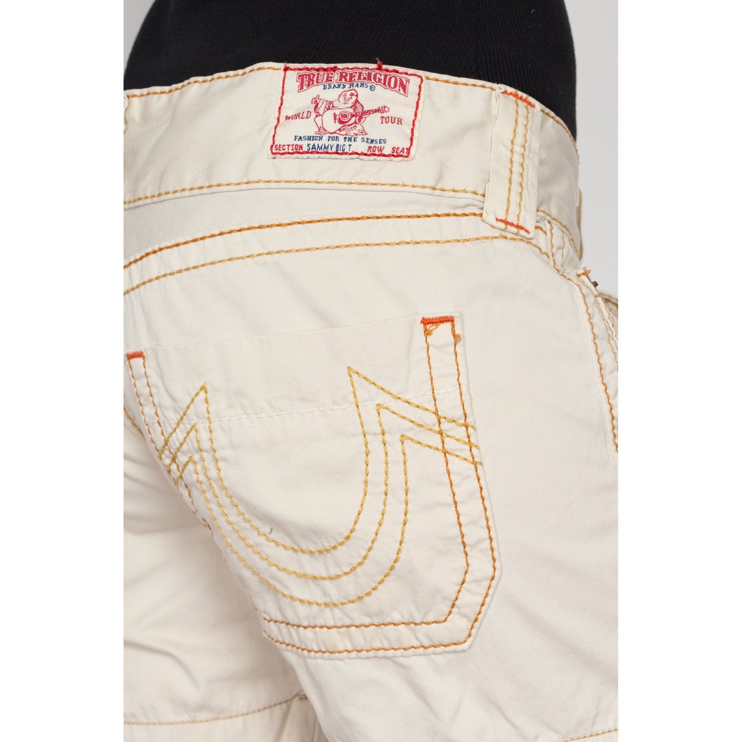 Medium Y2K True Religion Low Rise Shorts | Vintage Sammy Big T Khaki Cotton Shorts