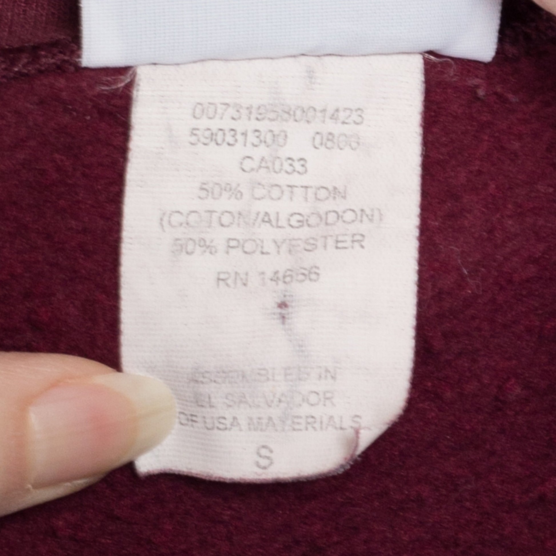 Small 90s Lee Wine Red Crewneck Sweatshirt | Vintage Blank Slouchy Plain Pullover