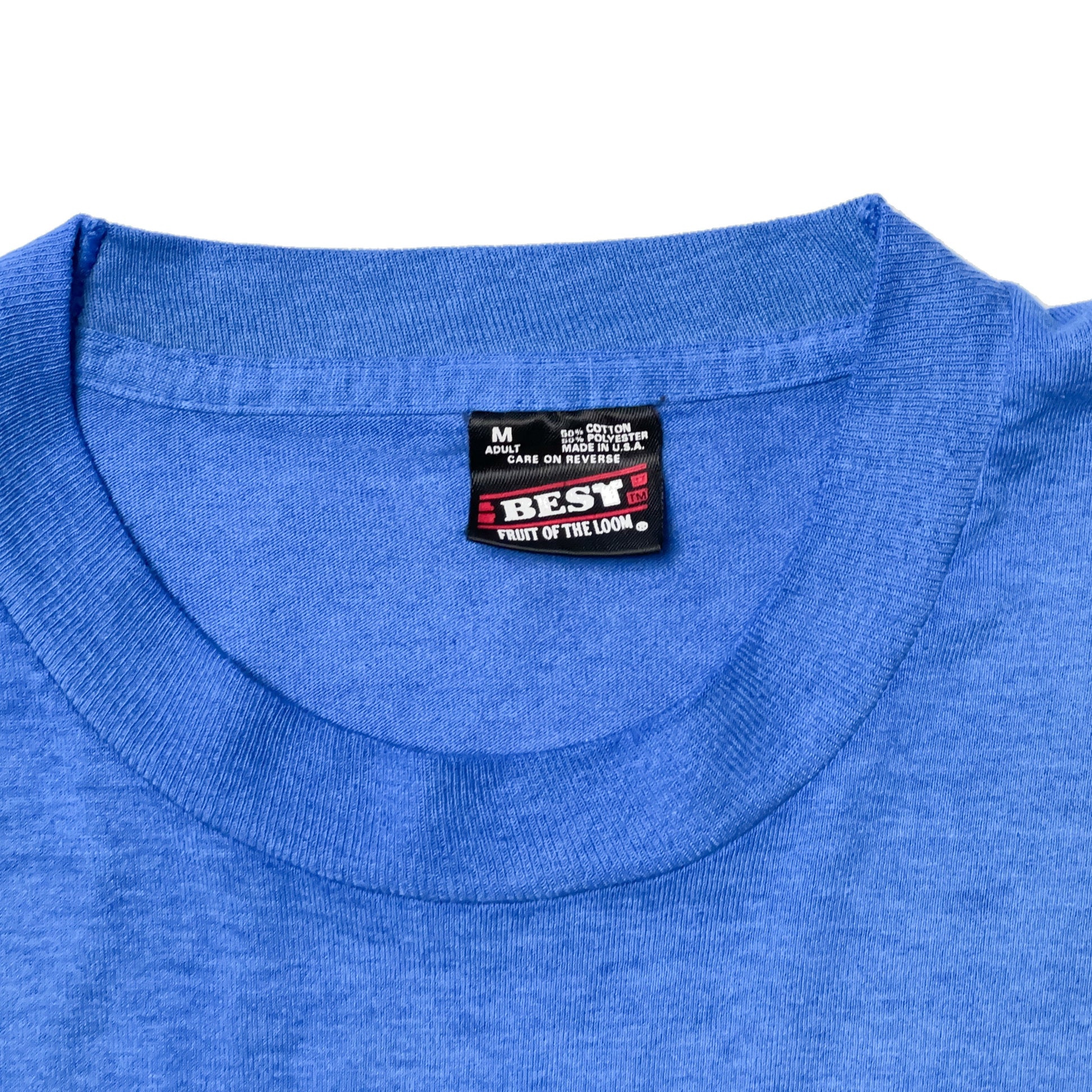 Medium 80s The Alamo T Shirt | Vintage Blue Davy Crockett Historical Figure Graphic Tee