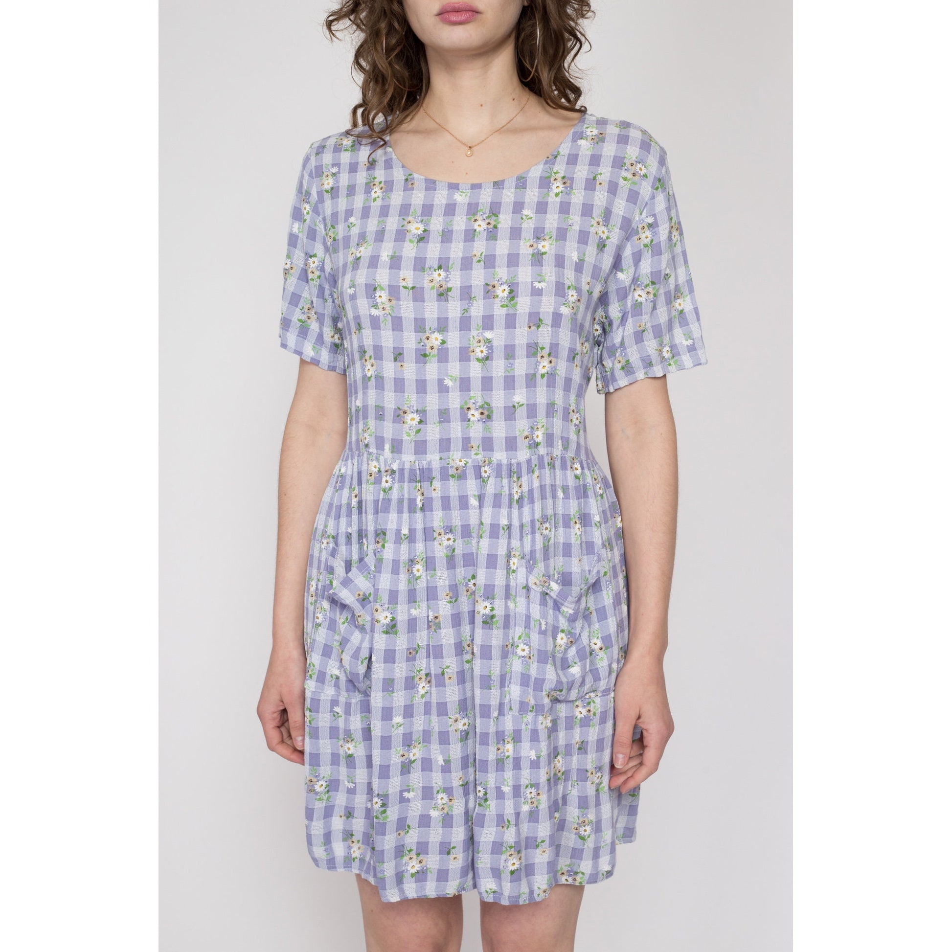 plaid babydoll dress 90s Women Bow Tie Christmas Plaid Babydoll Dress Casual Long Puff Sleeve V Neck Mini Dress Gingham Tiered Ruffle Dresses at Amazon Women's Clothing store