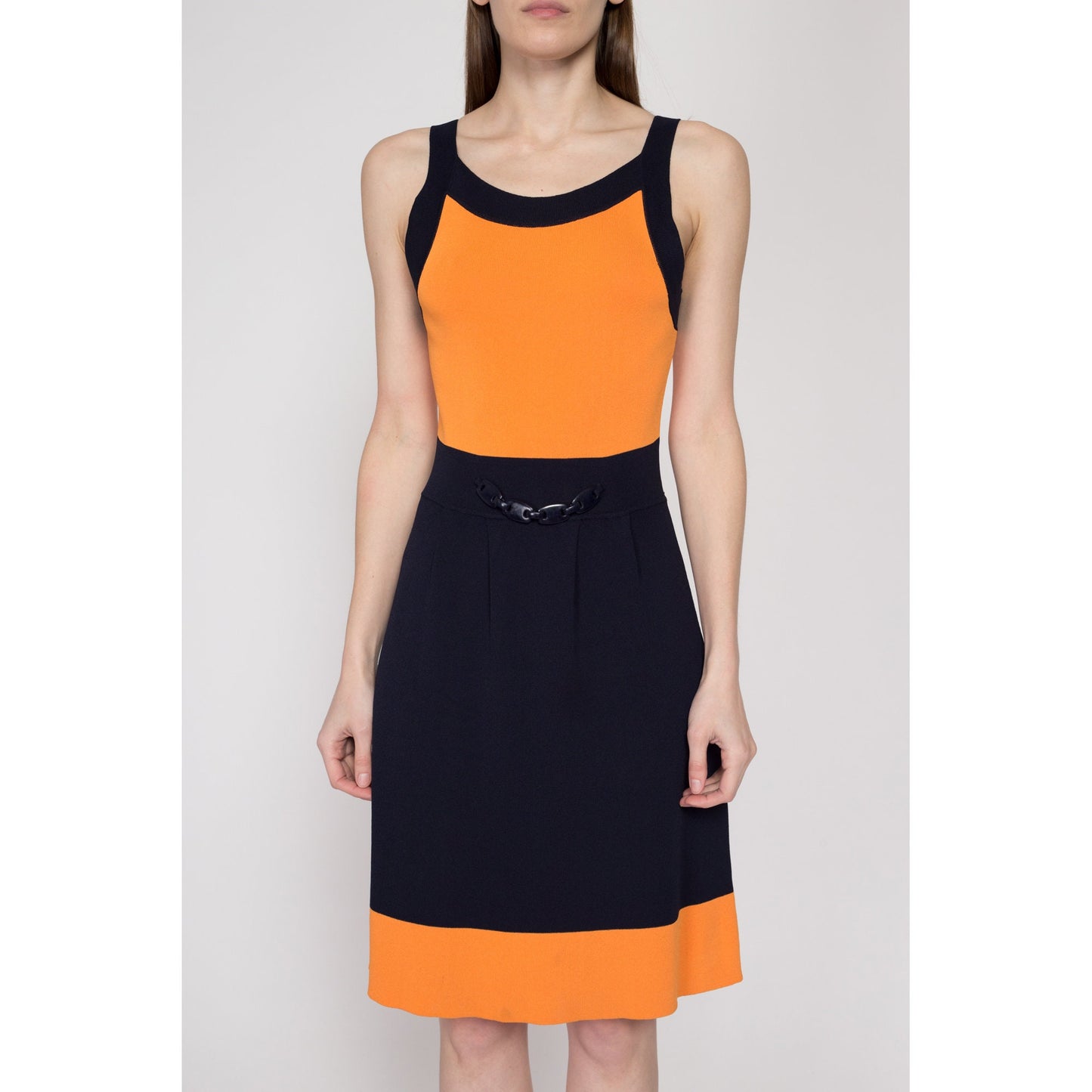 Small Y2K Luisa Spagnoli Color Block Knit Mini Cocktail Dress