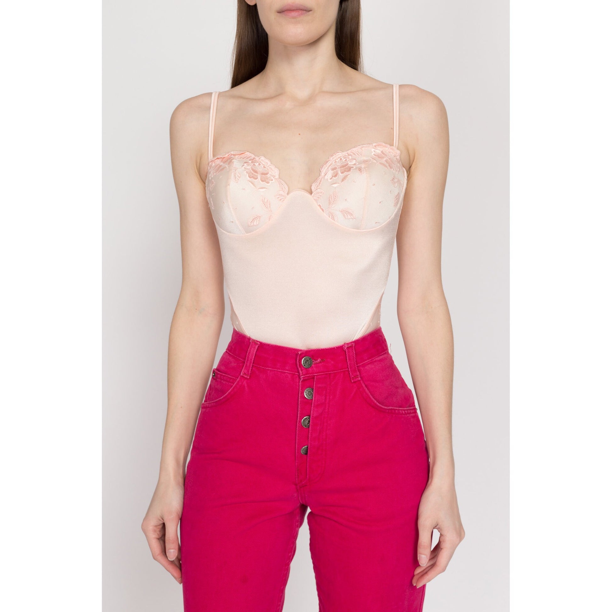 XS-Sm 90s La Perla Blush Pink Teddy Bodysuit 34B Flying Apple Vintage XS-Sm 90s La Perla Blush Pink Teddy Bodysuit 34B Flying Apple Vintage