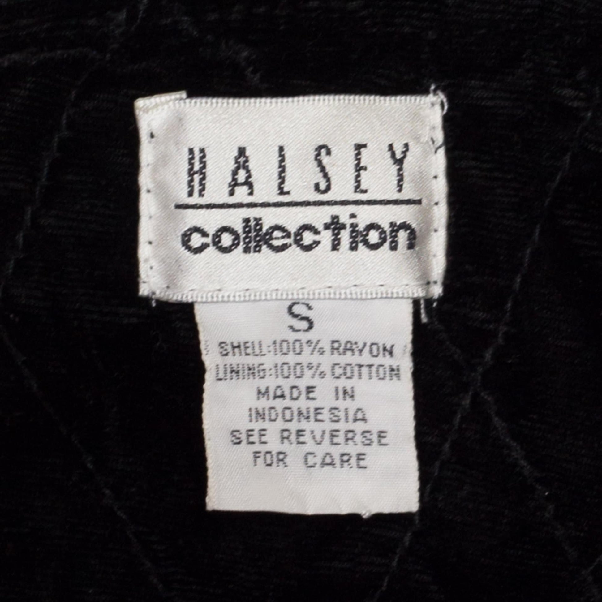 Small 80s Quilted Black Velvet Jacket | Vintage Retro Pearl Beaded Bomber Coat